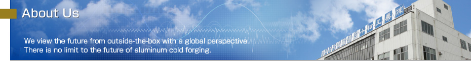 We view the future from outside-the-box with a global perspective.There is no limit to the future of aluminum cold forging.